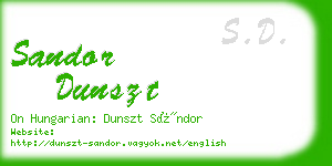 sandor dunszt business card